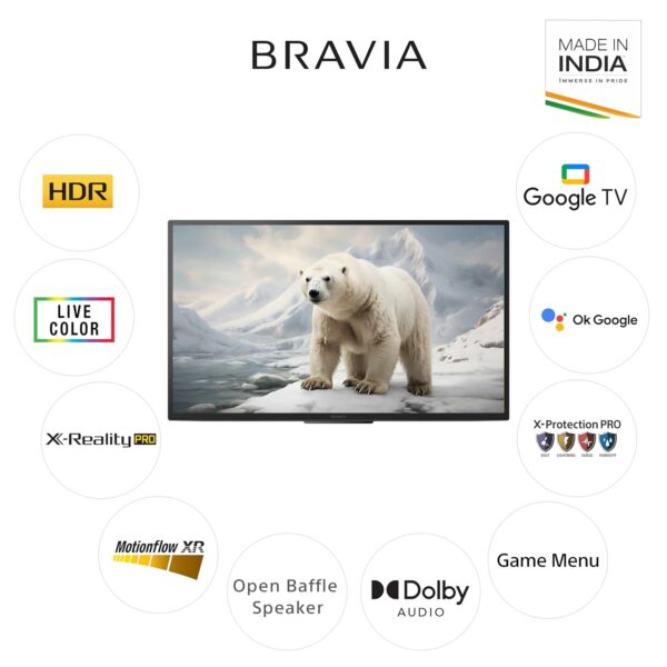 Sony BRAVIA 80 cm (32 inches) HD Ready Smart LED Google TV KD-32W825 (Black)