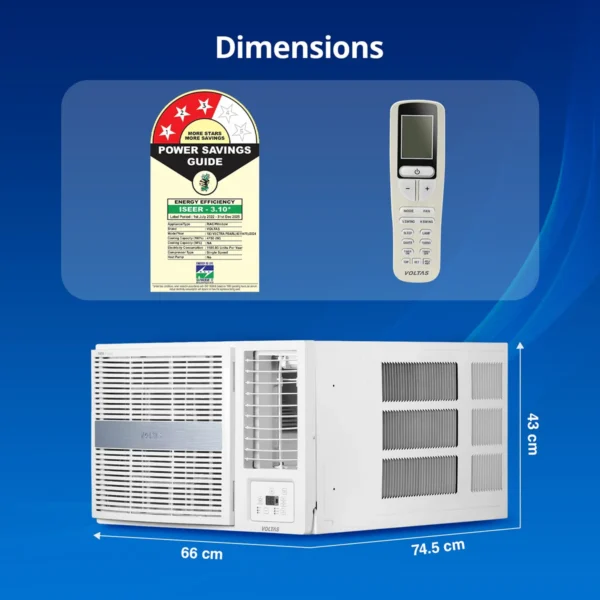 Voltas Fixed Speed Window AC,1.5 Ton,3 Star-183 Vectra Pearl: Instant Cooling