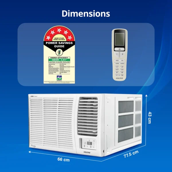 Voltas Inverter Window AC, 1.5 Ton, 5 star - 185V Vertis Elite-A