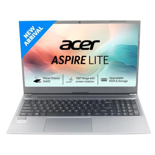 Acer Aspire Lite, AMD Ryzen 5-5625U, 16GB RAM, 512GB SSD, Full HD, 15.6"/39.62cm, Windows 11 Home, Steel Gray, 1.59KG, Premium Metal Body, AL15-41, Thin and Light Laptop