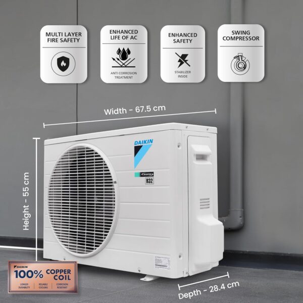 Daikin 1 Ton 5 Star Inverter Split AC (Copper, PM 2.5 Filter, 2022 Model, MTKM35U, White)