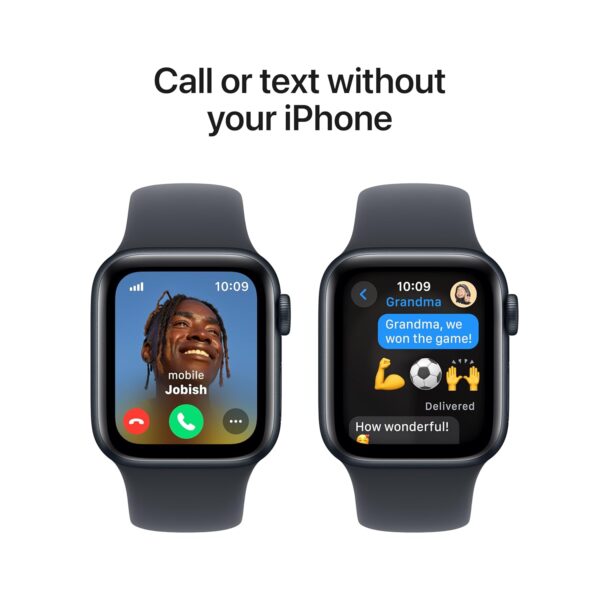 Apple Watch SE (2nd Gen, 2023) [GPS + Cellular 40mm] Smartwatch with Midnight Aluminum Case with Midnight Sport Band. Fitness & Sleep Tracker, Crash Detection, Heart Rate Monitor, Retina Display