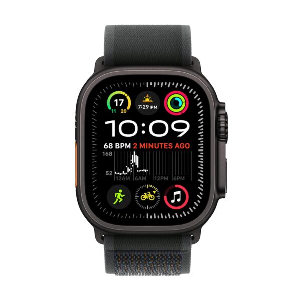 Apple Watch Ultra 2 [GPS + Cellular 49 mm] Smartwatch, Sports Watch with Black Titanium Case with Black Trail Loop - M/L. Fitness Tracker, Precision GPS, Action Button, Carbon Neutral