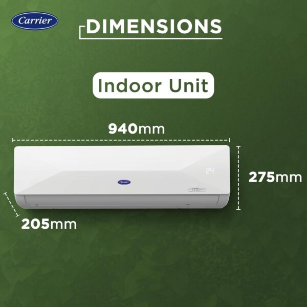 Carrier 1.5 Ton 3 Star Wi-Fi Smart Flexicool Inverter Split AC (Copper, Convertible 6-in-1 Cooling,Smart Energy Display, HD & PM 2.5 Filter, ESTER EDGE FXi (Wi-Fi), CAI18EE3R35W0,White)