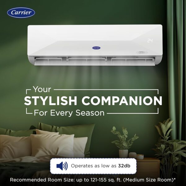 Carrier 1.5 Ton 3 Star Wi-Fi Smart Flexicool Inverter Split AC (Copper, Convertible 6-in-1 Cooling,Smart Energy Display, HD & PM 2.5 Filter, ESTER EDGE FXi (Wi-Fi), CAI18EE3R35W0,White)