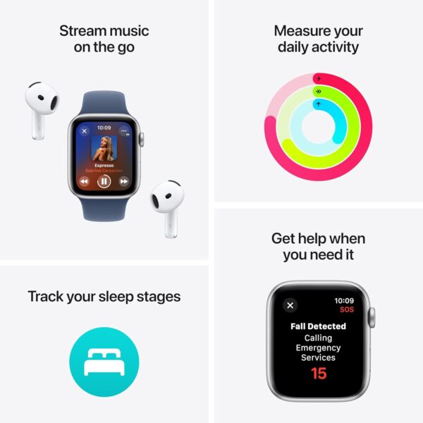 Apple Watch SE (2nd Gen, 2023) [GPS + Cellular 40mm] Smartwatch with Midnight Aluminum Case with Midnight Sport Band. Fitness & Sleep Tracker, Crash Detection, Heart Rate Monitor, Retina Display
