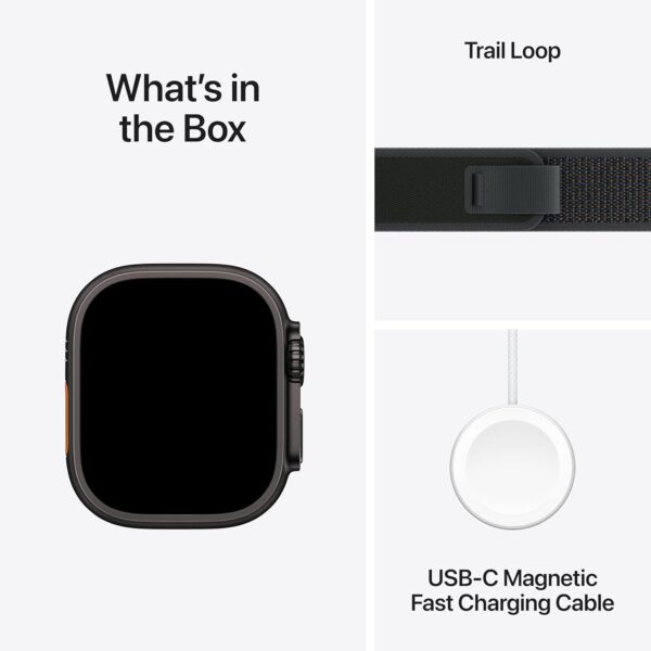 Apple Watch Ultra 2 [GPS + Cellular 49 mm] Smartwatch, Sports Watch with Black Titanium Case with Black Trail Loop - M/L. Fitness Tracker, Precision GPS, Action Button, Carbon Neutral