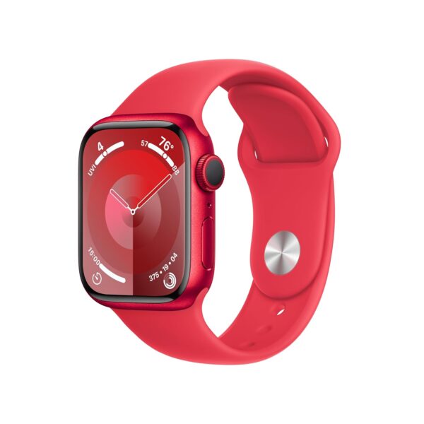 Apple Watch Series 9 [GPS + Cellular 41mm] Smartwatch with (PRODUCT)RED Aluminum Case with (PRODUCT)RED Sport Band S/M. Fitness Tracker,Blood Oxygen & ECG Apps,Always-On Retina Display,Water Resistant
