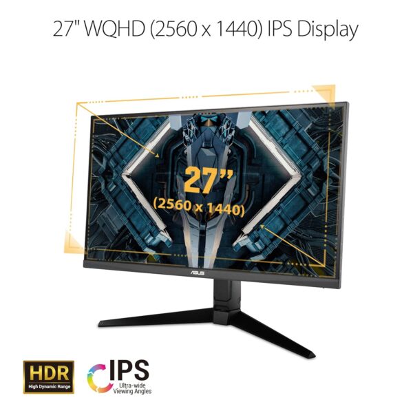ASUS Tuf Vg27Aql1A 27 Inch (68.5 Cm) 2560 X 1440 Pixels, Wqhd Gaming Led Monitor with 170Hz Refresh Rate 1Ms Response Time in-Built 2W Speakers and USB 3.0 Connectivity, Black